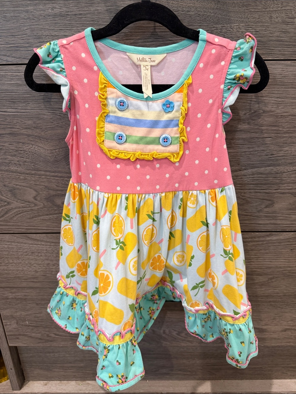 Matilda Jane Pink, Yellow & Aqua Lemon Print Tunic